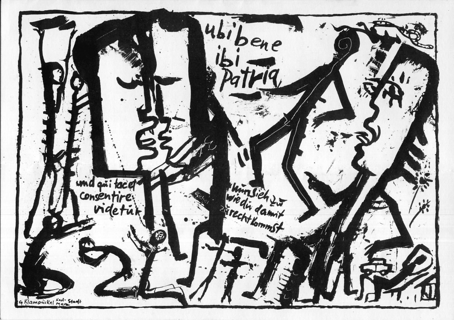 CityCard_Nr. 2: "Ubi Bene Ibi Patria", Lithographie, 1987.