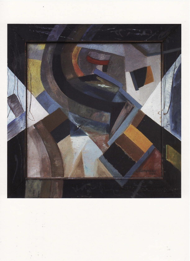 CityCard_Nr. 9: "Der Läufer" (abstrakt), Öl auf Leinwand, 1985.